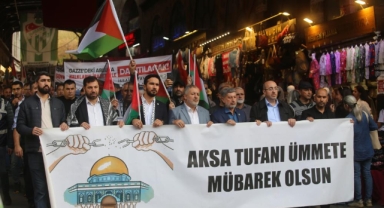 Bursa'da Filistin'e destek yürüyüşü