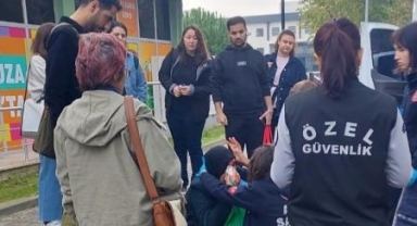 Kampüs içinde belediye otobüsü kadına çarptı