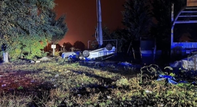 Kontrolden çıkan otomobil takla attı; 2 yaralı