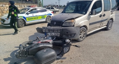 Motosiklet sürücüsü yaralandı