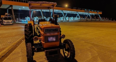 Otoyol'a traktör ile girince cezayı yedi