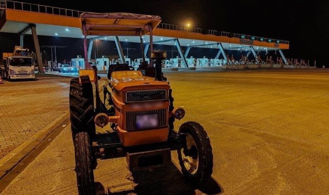 Otoyol'a traktör ile girince cezayı yedi