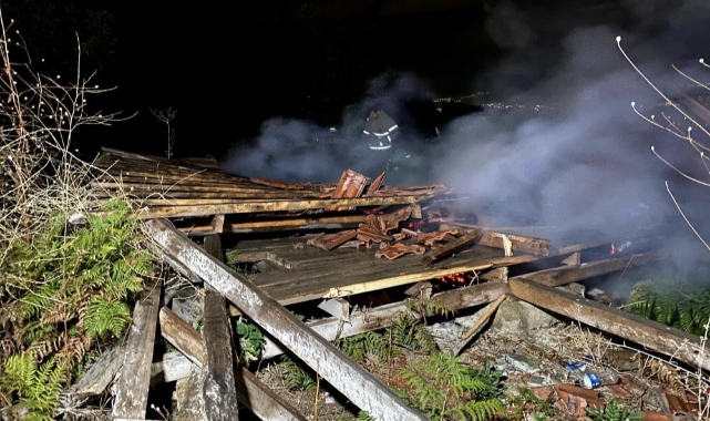 Tarlada çıkan yangın 2 barakayı küle çevirdi