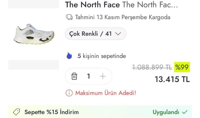 Ayakkabının fiyatını 1 milyon 88 bin lira gösterip 13 bin liraya düşürdüler