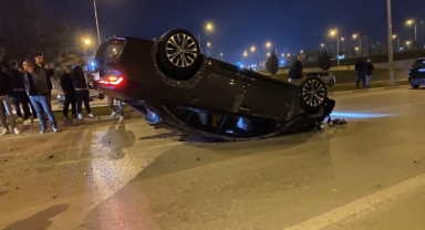 Kaza yapan araç takla attı: 2 yaralı