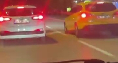 Korsan taşımacılık yapan sürücüyü taksiciler kovaladı