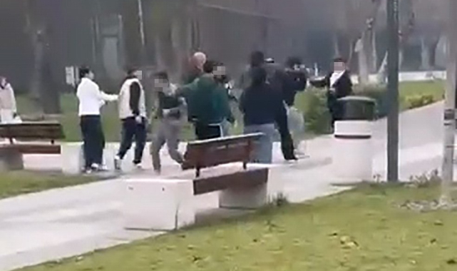 İnegöl'de iki grup arasındaki kavga kamerada