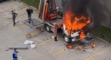 Vinç alev aldı ev taşıma kabusa döndü