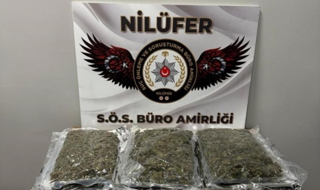 Bursa’da 3 kilo 562 gram esrar ele geçirildi