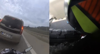 113 kilometre hızla giden motosikletli çarptığı araca girdi
