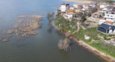 Eskikaraağaç'ta yükselen göl'den nasibini aldı