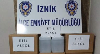 İznik'te 135 litre etil alkol ele geçirildi