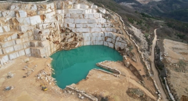 Mermer ocağındaki kaynak suyu için eylem yaptılar