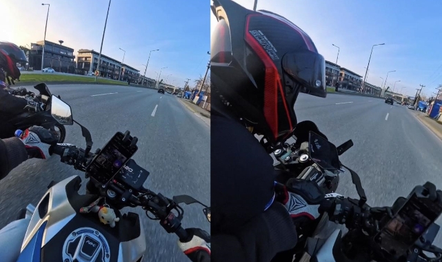 Aniden şerit değiştiren motosiklet sürücüsü kaza yaptı