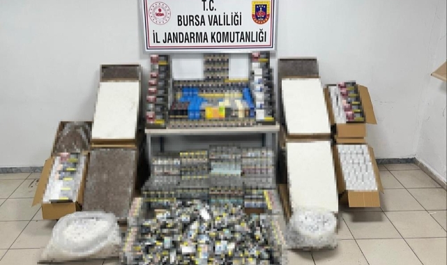 Bursa’da 65 bin kaçak sigara ve 50 bin makaron ele geçirildi