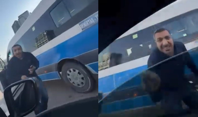 Bursa'da yol verme kavgası kamerada