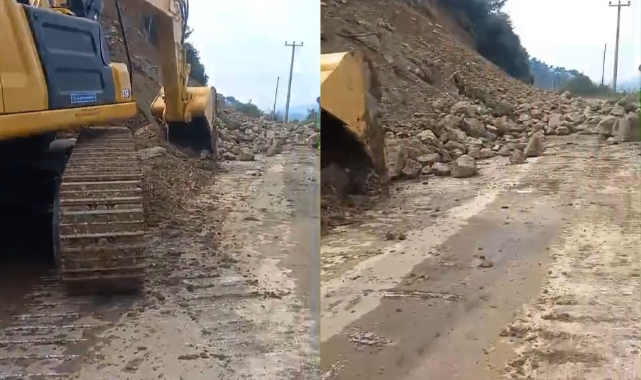 Gemlik-Mudanya yolu heyelan sebebiyle kapandı