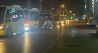 Zam oranında anlaşamayan otobüsçüler eylem yaptı