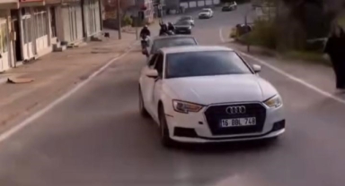 Bursa'da düğün konvoyunda tehlikeli şov