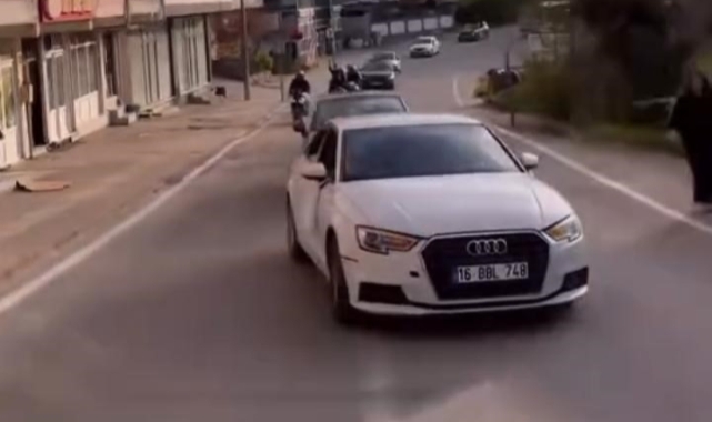 Bursa'da düğün konvoyunda tehlikeli şov