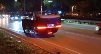 Bursa'da otomobil takla attı: 1 yaralı