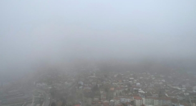 Bursa'da şehrin üzerine sis çöktü
