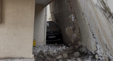 İstinat duvarı çöktü site sakinleri deprem oluyor sandı