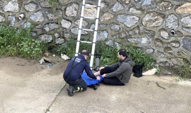 Kestel'de dereye düşen adamı ekipler kurtardı