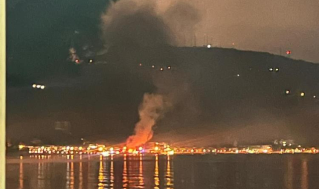 Kurşunlu Sahili'nde gece yarısı yangın paniği