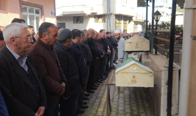 Orhangazi'de baba ve oğlu son yolculuğuna uğurlandı