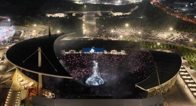 Kanye West konseri havadan görüntülendi