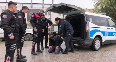 Zorluk çıkaran ehliyetsiz sürücüye biber gazlı müdahale