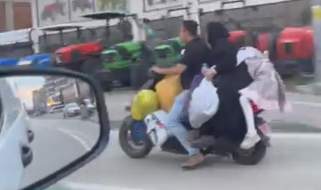 Elektrikli scooter üzerindeki tehlikeli yolculuk