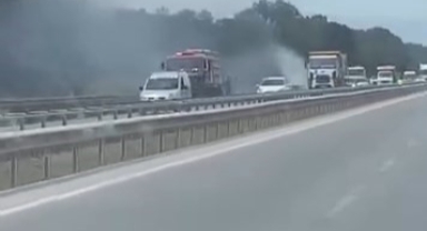 İzmir-Bursa kara yolunda alevler korkuttu