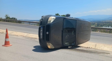 Kontrolden çıkan araç takla attı: 1 yaralı