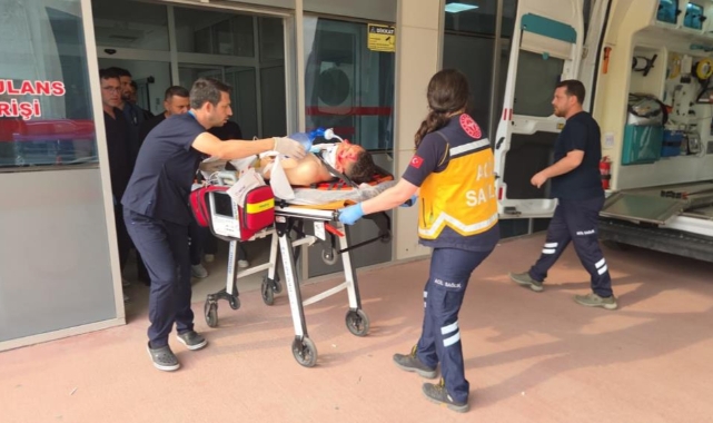 Motosiklet virajda savruldu sürücü ağır yaralı