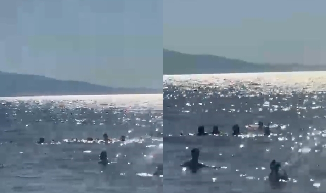 Denizde dubaların dışına çıkan baba ve iki kızı ölümden döndü