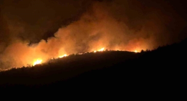 Milas’ta alevler geceyi aydınlattı